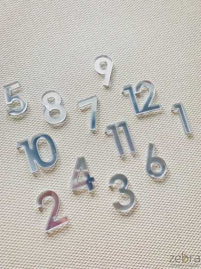 Цифры арабские 12 шт для часов (толщина 3 мм)