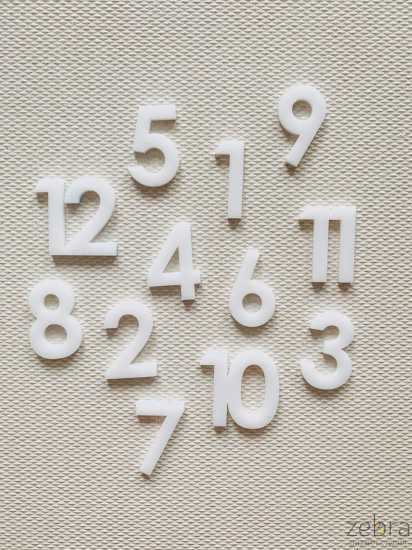 Цифры арабские 12 шт для часов (толщина 3 мм)