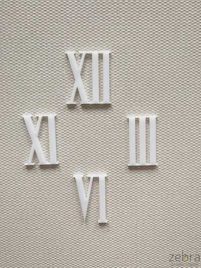 Цифры римские тонкие 4 шт для часов (толщина 3 мм)