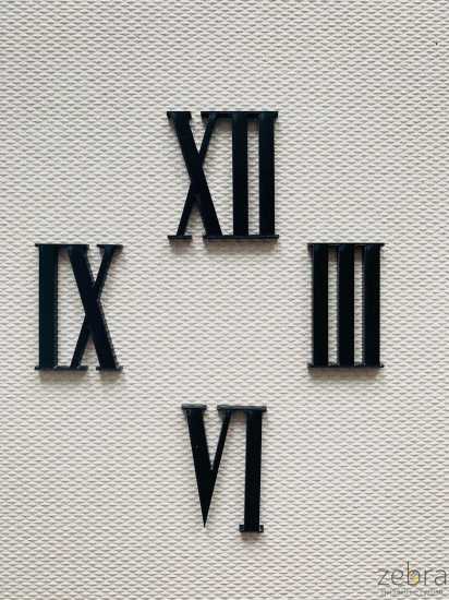 Цифры римские тонкие 4 шт для часов (толщина 3 мм)
