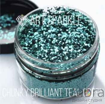 Глиттер крупный Chunky Brilliant Teal Green (50гр)