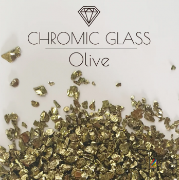 Стеклянная крошка Chromic Glass, Olive, 100 гр