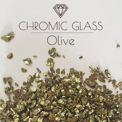 Стеклянная крошка Chromic Glass, Olive, 100 гр