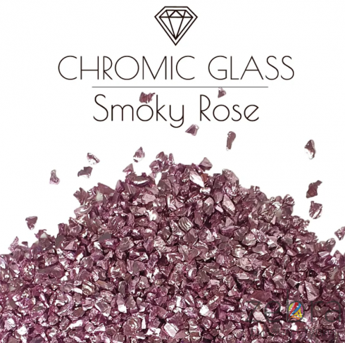 Стеклянная крошка Chromic Glass, Smoky Rose, 100 гр
